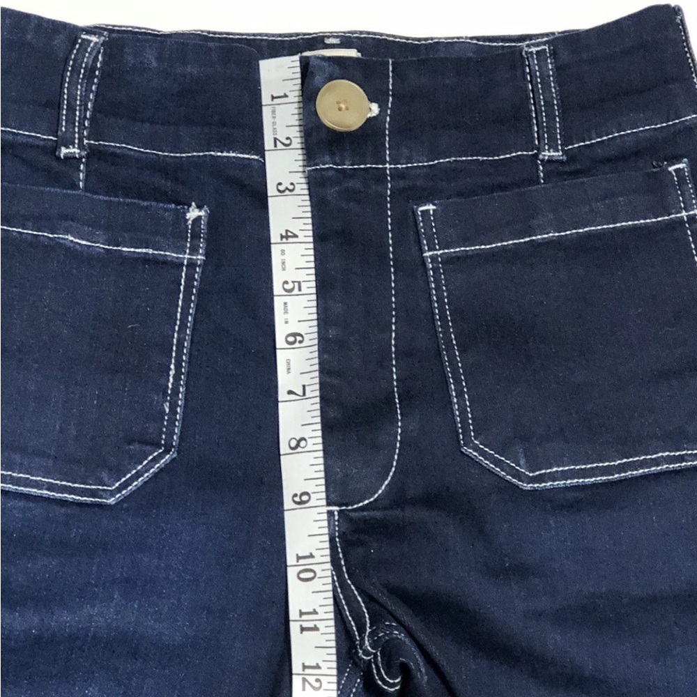 MAEVE Women’s Colette Full Length Wide Leg Denim Pants Contrast Stitch - Picture 5 of 6